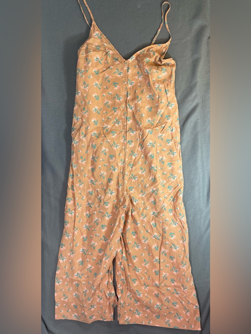 Patagonia Women’s June Lake Jumpsuit small Sweet Peas Umber Brown Floral STY7502
